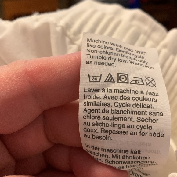 J Crew Factory Linen  & Cotton White Mini Shirt with Scalloped Hem Size 4 - Picture 3 of 4